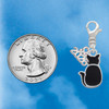 Silver Plated Large 2-D Black Cat Back - Silver Plated Clip on Charm with Mini Year 2026 Jewelry Ideas and Examples