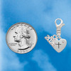 Silver Plated Small Heart with Cross & Fish with Crystal - Silver Plated Clip on Charm with Mini Year 2026 Jewelry Ideas and Examples
