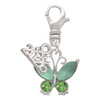 Silver Plated Butterfly with Green Wings - Silver Plated Clip on Charm with Mini Year 2026: Year to Remember Jewelry Gift - Celebrations