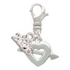 Silver Plated Heart with Arrow - Silver Plated Clip on Charm with Mini Year 2026: Year to Remember Jewelry Gift - Celebrations
