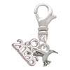 Silver Plated Mini Hummingbird - Silver Plated Clip on Charm with Mini Year 2026: Year to Remember Jewelry Gift - Celebrations