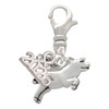 Silver Plated Flying Pig - Silver Plated Clip on Charm with Mini Year 2026: Year to Remember Jewelry Gift - Celebrations