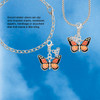 Silver Plated Large Monarch Butterfly with 6 AB Crystals - Silver Plated Clip on Charm with Mini Year 2026