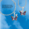 Silver Plated Large Purple Butterfly with 6 AB Crystals - Silver Plated Clip on Charm with Mini Year 2026