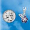 Silver Plated Purple and White African Violet Flower - Silver Plated Clip on Charm with Mini Year 2026 Jewelry Ideas and Examples