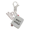 Silver Plated Bible with Cross - Silver Plated Clip on Charm with Mini Year 2026: Year to Remember Jewelry Gift - Celebrations