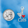 Silver Plated I Love Cats with Red Heart - Silver Plated Clip on Charm with Mini Year 2026 Jewelry Ideas and Examples