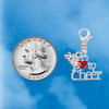 Silver Plated I love to Cheer with Red Heart - Silver Plated Clip on Charm with Mini Year 2026 Jewelry Ideas and Examples
