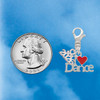 Silver Plated I love Dance with Red Heart - Silver Plated Clip on Charm with Mini Year 2026 Jewelry Ideas and Examples