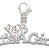 Silver Plated Large ''It's a Girl'' - Silver Plated Clip on Charm with Mini Year 2026: Year to Remember Jewelry Gift - Celebrations
