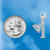 Silver Plated Number - 1 - Silver Plated Clip on Charm with Mini Year 2026 Jewelry Ideas and Examples