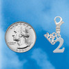 Silver Plated Number - 2 - Silver Plated Clip on Charm with Mini Year 2026 Jewelry Ideas and Examples