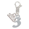 Silver Plated Number - 3 - Silver Plated Clip on Charm with Mini Year 2026: Year to Remember Jewelry Gift - Celebrations
