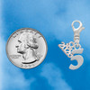 Silver Plated Number - 5 - Silver Plated Clip on Charm with Mini Year 2026 Jewelry Ideas and Examples
