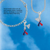 Silver Plated Red & Blue Awareness Ribbon - Silver Plated Clip on Charm with Mini Year 2026