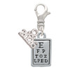 Silver Plated Eye Chart - Silver Plated Clip on Charm with Mini Year 2026: Year to Remember Jewelry Gift - Celebrations