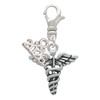 Silver Plated Caduceus - Silver Plated Clip on Charm with Mini Year 2026: Year to Remember Jewelry Gift - Celebrations