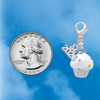 Silver Plated 3-D White Cupcake with Sprinkles - Silver Plated Clip on Charm with Mini Year 2026 Jewelry Ideas and Examples