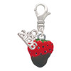 Silver Plated 3-D Chocolate Dipped Strawberry - Silver Plated Clip on Charm with Mini Year 2026: Year to Remember Jewelry Gift - Celebrations