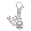 Silver Plated Mini Horseshoe with Clear Crystal - Silver Plated Clip on Charm with Mini Year 2026: Year to Remember Jewelry Gift - Celebrations