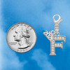 Silver Plated Crystal Initial - F - Silver Plated Clip on Charm with Mini Year 2026 Jewelry Ideas and Examples