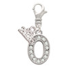 Silver Plated Crystal Initial - O - Silver Plated Clip on Charm with Mini Year 2026: Year to Remember Jewelry Gift - Celebrations