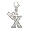 Silver Plated Crystal Initial - X - Silver Plated Clip on Charm with Mini Year 2026: Year to Remember Jewelry Gift - Celebrations