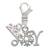 Silver Plated Joy with Snowflake - Silver Plated Clip on Charm with Mini Year 2026: Year to Remember Jewelry Gift - Celebrations