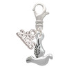 Silver Plated 2-D Small Dove - Silver Plated Clip on Charm with Mini Year 2026: Year to Remember Jewelry Gift - Celebrations