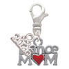 Silver Plated Dance Mom with Red Heart - Silver Plated Clip on Charm with Mini Year 2026: Year to Remember Jewelry Gift - Celebrations