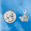 Silver Plated Crown with Crystals and Textured Bottom - Silver Plated Clip on Charm with Mini Year 2026 Jewelry Ideas and Examples