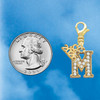 Gold-tone Crystal Initial - M - Gold-tone Plated Clip on Charm with Mini Year 2026 Jewelry Ideas and Examples