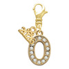 Gold-tone Crystal Initial - O - Gold-tone Plated Clip on Charm with Mini Year 2026: Year to Remember Jewelry Gift - Celebrations
