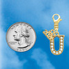 Gold-tone Crystal Initial - U - Gold-tone Plated Clip on Charm with Mini Year 2026 Jewelry Ideas and Examples