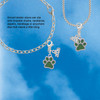 Silver Plated Medium Translucent Green Paw - Silver Plated Clip on Charm with Mini Year 2026