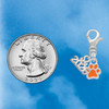Silver Plated Mini Translucent Orange Paw - Silver Plated Clip on Charm with Mini Year 2026 Jewelry Ideas and Examples