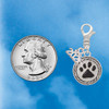 Silver Plated Black Paw in Rope Border - Silver Plated Clip on Charm with Mini Year 2026 Jewelry Ideas and Examples