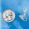 Silver Plated Mini Translucent Teal Paw - Silver Plated Clip on Charm with Mini Year 2026 Jewelry Ideas and Examples