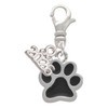 Silver Plated Medium Black Paw - Silver Plated Clip on Charm with Mini Year 2026: Year to Remember Jewelry Gift - Celebrations