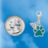 Silver Plated Medium Translucent Teal Paw - Silver Plated Clip on Charm with Mini Year 2026 Jewelry Ideas and Examples