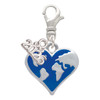 Silver Plated Enamel Earth Heart - Silver Plated Clip on Charm with Mini Year 2026: Year to Remember Jewelry Gift - Celebrations