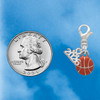 Silver Plated Mini Orange Basketball - Silver Plated Clip on Charm with Mini Year 2026 Jewelry Ideas and Examples