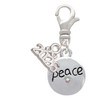Silver Plated Peace with AB Crystal and Dove - Silver Plated Clip on Charm with Mini Year 2026: Year to Remember Jewelry Gift - Celebrations