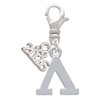 Silver Plated Large Greek Letter - Lambda - Silver Plated Clip on Charm with Mini Year 2026: Year to Remember Jewelry Gift - Celebrations