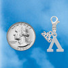 Silver Plated Large Greek Letter - Lambda - Silver Plated Clip on Charm with Mini Year 2026 Jewelry Ideas and Examples