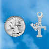 Silver Plated Large Greek Letter - Gamma - Silver Plated Clip on Charm with Mini Year 2026 Jewelry Ideas and Examples