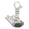 Silver Plated Mini Football with AB Crystal - Silver Plated Clip on Charm with Mini Year 2026: Year to Remember Jewelry Gift - Celebrations