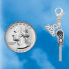 Silver Plated 3-D Lacrosse Stick and Ball - Silver Plated Clip on Charm with Mini Year 2026 Jewelry Ideas and Examples