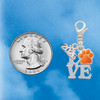 Silver Plated Love with Orange Paw - Silver Plated Clip on Charm with Mini Year 2026 Jewelry Ideas and Examples