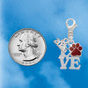 Silver Plated Love with Maroon Paw - Silver Plated Clip on Charm with Mini Year 2026 Jewelry Ideas and Examples